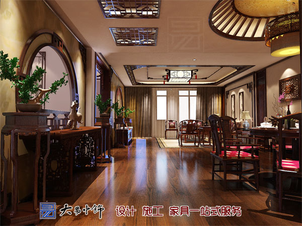 遼寧盤(pán)錦220平米別墅設計，感受中式別墅裝修的氣息