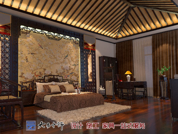 遼寧盤(pán)錦220平米別墅設計，感受中式別墅裝修的氣息